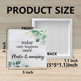 ANIANG Inspirational Wooden Box Sign, Motivational Desk Decor, Rustic Modern Farmhouse Decor, Today Only Happens Once Make It Amazing Wood Block Box Sign Plaque for Office Home Shelf Decor ANIANG