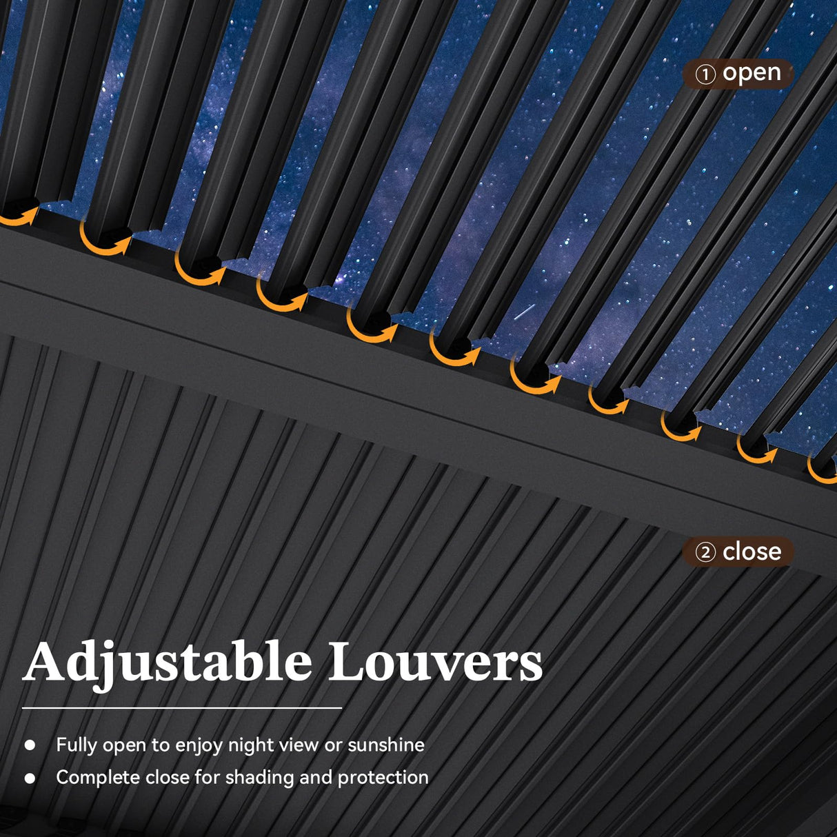 Jolydale Louvered Pergola 12ft x 20ft Outdoor Aluminum Pergola with Adjustable Top for Decks, Gardens and Backyards, Gray Jolydale