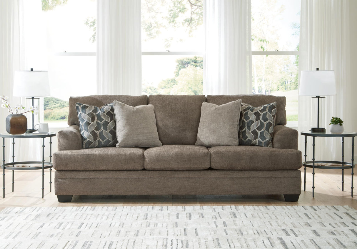 Signature Design by Ashley Stonemeade Casual Sofa with 4 Toss Pillows, Dark Brown Signature Design by Ashley