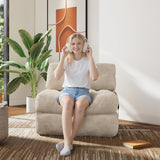 WLIVE Futon Sofa Bed,with Pillow, Floor Couch Bed for Living Room Dorm Bedroom, Single, Adult Teen Child, Beige WLIVE