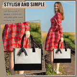 Saillong 20 Pcs Canvas Tote Bag Bulk Initial Women Gift Bags 15.7 x 11.8 x 6.7 Inches Sublimation Personalized Blank Shopping Bags with Handle Grocery Bag for Wedding Bridesmaid, Birthday, White Black Saillong