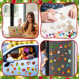 Mootycapa 24 Pcs Christmas DIY Wooden Magnets to Paint, Xmas Holiday Glow in The Dark Wood Painting Crafts, Santa Claus Fridge Magnets Craft Kits for Boys Girls Adults Family Home Party Activities Mootycapa