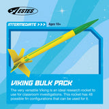 Estes 1755 Bulk Pack of 12 Viking Rocket-Building Kits, Intermediate Flying-Rocket-Model Kits for Ages 10+, Classroom Science Experiments Estes