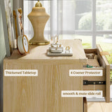 Lulive Dresser for Bedroom Wood Tall Dressers Drawers, Fluted Modern Dresser 5 Drawers Natural Lulive