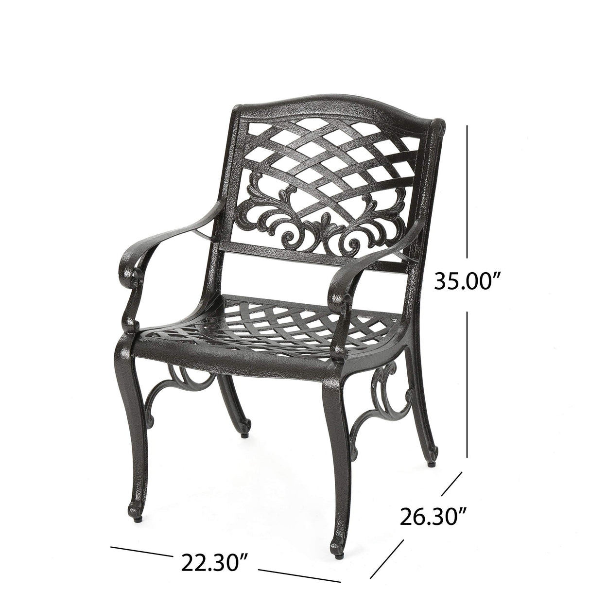 Christopher Knight Home Sarasota Outdoor Cast Aluminum Outdoor Chairs, 2-Pcs Set, Hammered Bronze Christopher Knight Home