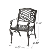 Christopher Knight Home Sarasota Outdoor Cast Aluminum Outdoor Chairs, 2-Pcs Set, Hammered Bronze Christopher Knight Home