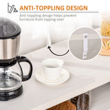 HOMCOM Farmhouse Sideboard Buffet Cabinet, Coffee Bar Cabinet with Storage Shelves, Kitchen Cabinet with 2 Framed Glass Doors and Anti-Topple, White HOMCOM