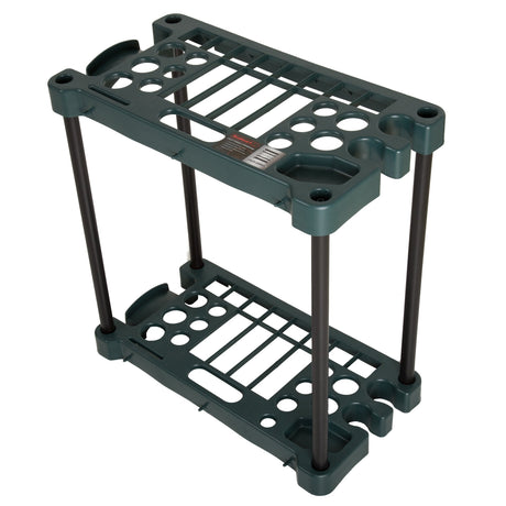 Garden Tool Organizer - 23-Inch Utility Rack Holds up to 30 Yard Tools to Maximize Floor Space - Garage Storage and Organizers by Stalwart (Green) Stalwart