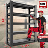 SFTORMAS Garage Shelving Heavy Duty Adjustable Storage Shelves Unit,Metal Utility Rack Shelf for Industries, Warehouses, Basement (with Fences 5-Tier 78" Hx47.2 Wx18 D) SFTORMAS