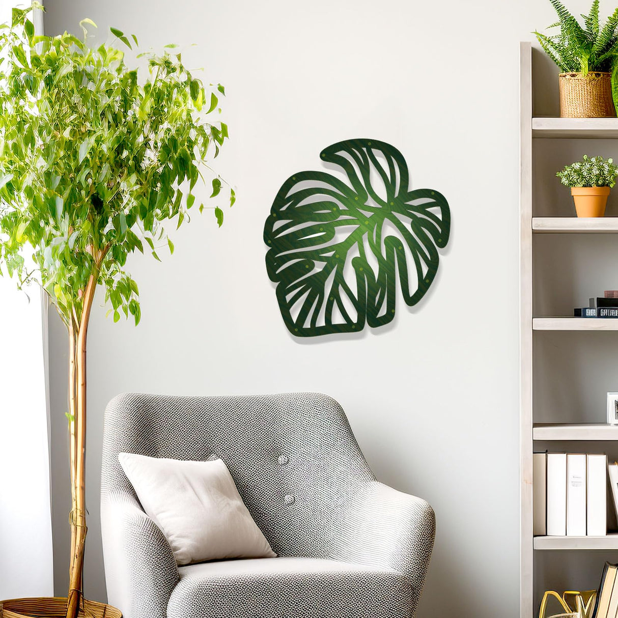 Zzbakress 3 Pcs Wooden Palm Leaves Wall Art Tropical Leaf Wall Art Natural Plant Wall Decor Tropical Plant Wall Sculptures for Living Room Kitchen Bedroom Garden (Farmhouse, Leaves-A) Zzbakress