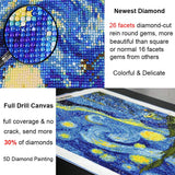 OWAY Full Drill 5D Diamond Painting 20X16 inch, Paint by Number Kits Starry Night Diamond Painting Kits for Home Wall Decor OWAY