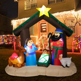MUMTOP 6 FT Christmas Inflatables Outdoor Decorations - Nativity Scene Nativity Sets Inflatable Outdoor, Built-in LED Light Christmas Blow Up Yard Decorations MUMTOP