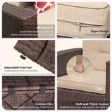 Super Patio 8 Pieces Outdoor Patio Furniture Set, Wicker Patio Conversation Sets with Storage Box, Rattan Outdoor Sectional Sofa Set with Cushions and Coffee Table for Outside Porch, Deck, Brown Super Patio