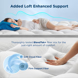 Bedsure Mattress Topper Queen - Pillow Top Queen Mattress Protector with 8-21 Inches Deep Pocket, 800 GSM Extra Thick Waterproof Bed Pad Fitted, Soft Cover Bed for Home, Bedroom, Hotel - White Bedsure