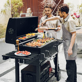 Onlyfire Extra Large BBQ Charcoal Grill with Large Cooking Grate and Warming Rack, Outdoor Barbecue Grill with Dual-Zone Adjustable Charcoal Tray and 2 Foldable Side Table, Black GS339-A ONLYFIRE GRILLS