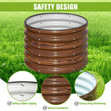 SnugNiture Raised Garden Bed, 2 PCS 2×2×1.5ft Round Galvanized Outdoor Planter Box, 17" Tall Deep Metal Garden Bed Kit for Planting Vegetables, Fruits, Flowers, Brown SnugNiture