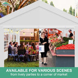 COBIZI 13x26FT Party Tent Heavy Duty Outdoor Gazebo White Event Shelter Wedding Canopy Tent for Parties Carport Commercial with Removable Sidewall Windows, Powder Coating (Better Than Galvanized) COBIZI