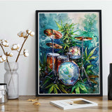 Kaliosy 5D Diamond Art Kits for Adults Drums by Number Kits, Diamond Painting Art Musical Instruments DIY Full Drill Crystal Craft Cross Stitch Embroidery Decoration (12x16 inch) 30x40 cm Kaliosy