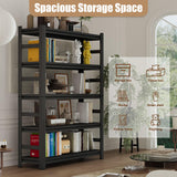 Tall Bookshelves, 72 Inch High Metal Bookshelf with Adjustable Shelves, Book Organizer and Bookcases, Book Shelves for Bedroom, Office, Living Room, Black Leariso