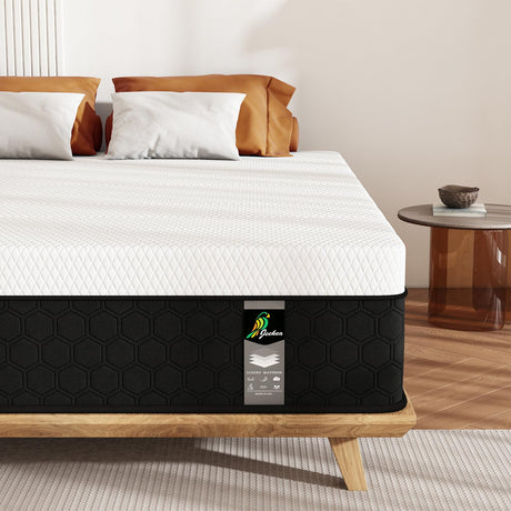 JEEKEA Full Size Mattress, 10 Inch Innerspring Hybrid Mattress in a Box with Memory Foam for Back Pain Relief, Medium Firm Mattress with Motion Isolation & Strong Edge Support JEEKEA