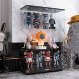 Yoluckea 3 Shelves Glass Cabinet with 2 Doors, Floor Standing Clear Glass Curio Cabinet Collection Display Case for Living Room Bedroom 49.49” x 31.77”x 14.37” Black Yoluckea