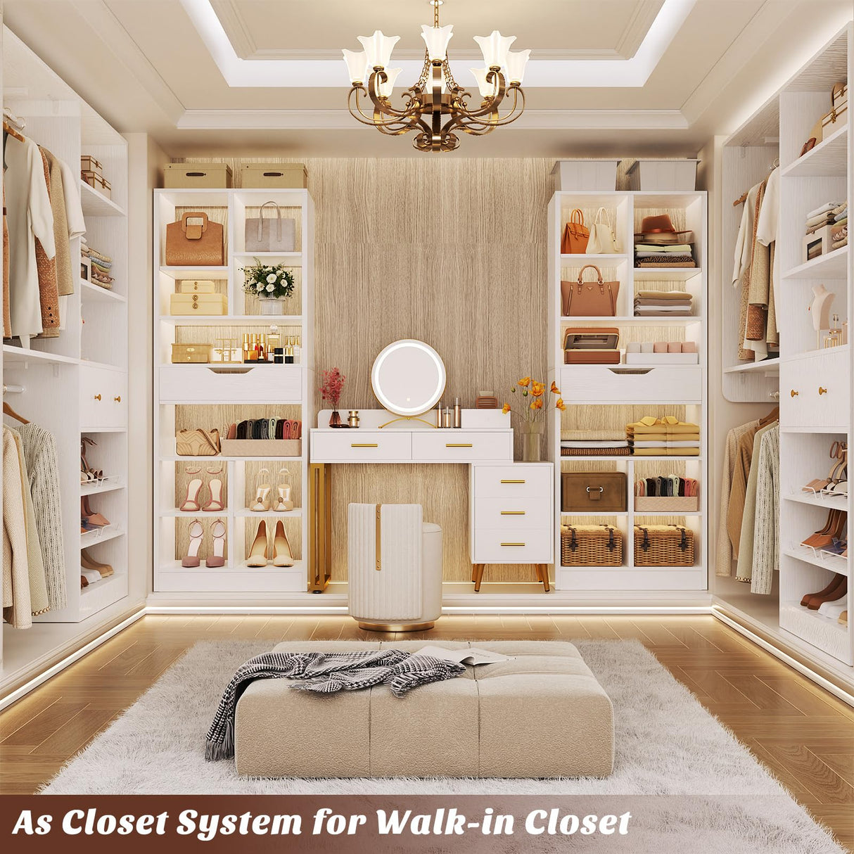 Armocity 8-Tier Book Shelf with Drawer, 73.6" Tall Bookcase and Bookshelf Modern Freestanding Open Display Shelves for Living Room Home Office, Bedroom, White Armocity