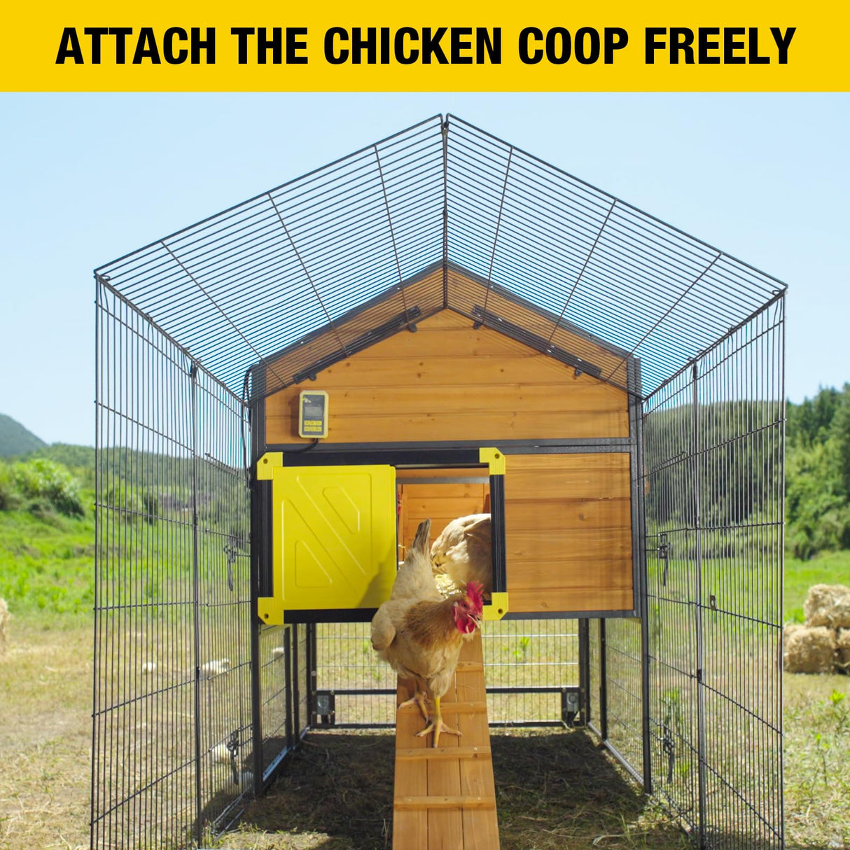 Chicken Coop Super Large Metal Chicken Run with Waterproof Cover Portable Poultry Cage Exercise Pen for Chicken,Duck,Goose,Rabbit Cat and Other Small Animals,88" Aivituvin
