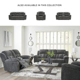 Signature Design by Ashley Frohn Contemporary Manual Reclining Loveseat with Console with Console, Storage and Cup Holders, Gray Signature Design by Ashley