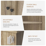 knoworld Buffet Cabinet with Storage Farmhouse Buffet Sideboard with 4 Doors, 55'' Large Kitchen Storage Cabinet Wood Coffee Bar Buffet Table for Kitchen, Dining Room, Entryway knoworld