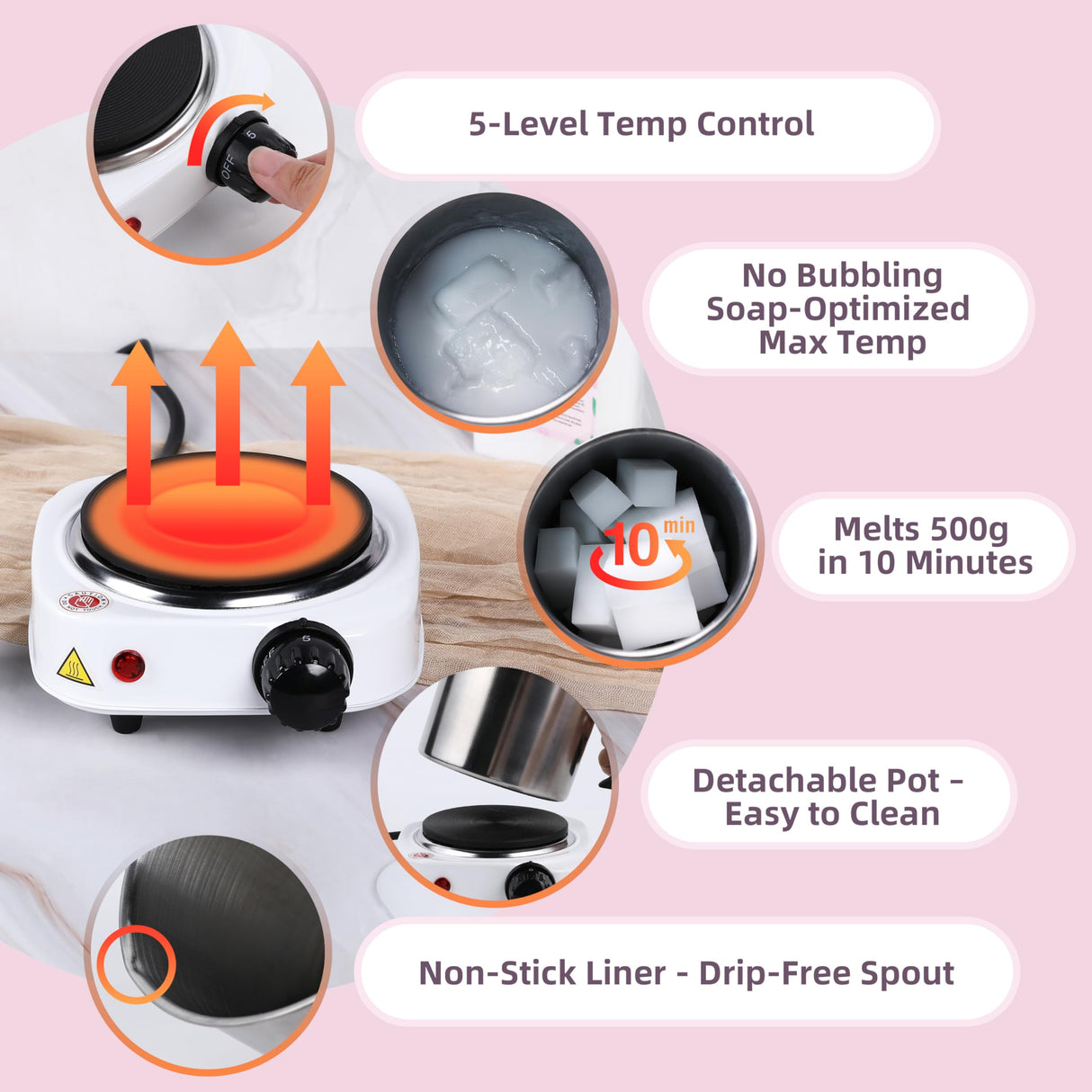 Yosamio Deluxe Soap Making Kit with Custom Stamp & Melter – 40+ PCS DIY Set for Adults & Kids – Includes Shea Butter & Clear Bases, Essential Oils, Molds, Dyes, Tools & Pot – Great Gift for Beginners Yosamio