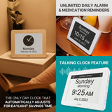 Robin Clock 2024 with Day and Date for Elderly, Clocks for Seniors, Dementia Clock, Digital Calendar Clock Elderly, Bedside Clocks Seniors, Alzheimers Products, Dementia Clocks Extra Large, Brown Wood Robin