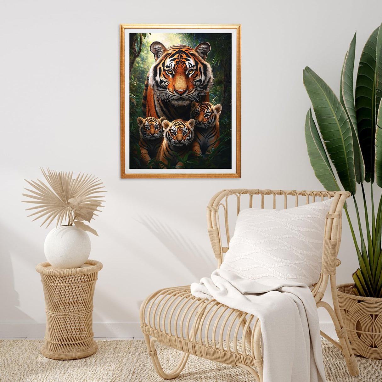 Miwixy Tiger Diamond Art Kits for Adults,Animal Diamond Painting Kit, Winter 5D Full Drill Round Diamond Dots Paintings Canvas for Beginners Home Wall Decor12x16inch (Tiger-B) Miwixy