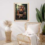 Miwixy Tiger Diamond Art Kits for Adults,Animal Diamond Painting Kit, Winter 5D Full Drill Round Diamond Dots Paintings Canvas for Beginners Home Wall Decor12x16inch (Tiger-B) Miwixy