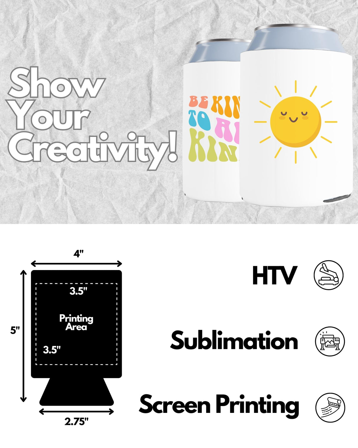 PartyPrints 25 Pack White Blank Can Cooler Sleeves, Customizable Bulk Sublimation Insulated Foam for Beer, Collapsible Plain Drink Holder, Cold Soda Insulator, 12oz Regular, 16oz Tall Cans PartyPrints