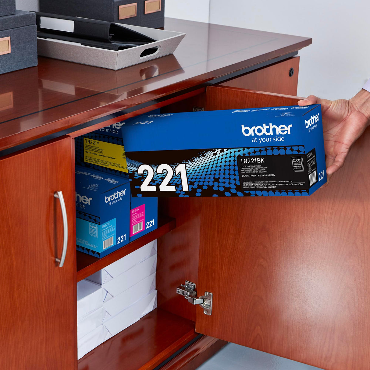 Brother Genuine Standard Yield Toner Cartridge, TN221BK, Replacement Black Toner, Page Yield Upto 2,500 Pages, Amazon Dash Replenishment Cartridge, TN221 Brother