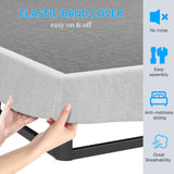 UOMEUR Box Spring for Queen Bed,5 Inch Low Profile Box Spring Queen for Queen Mattress, 3500lbs Heavy Duty Metal Mattress Foundation Support,Noise-Free, Non-Slip, Easy Assembly, Cleanable Fabric Cover UOMEUR