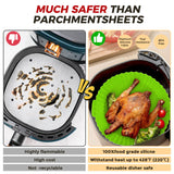 Buauty 3 Pack Air Fryer Silicone Liners 8inch Air Fryer Silicone Pot Reusable Food Grade Silicone Airfryer Liners Baking Basket Accessories Replacement of Flammable Disposable Parchment Paper Buauty