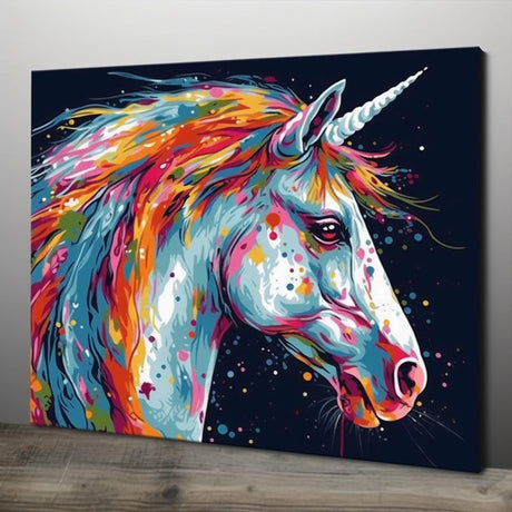 OfFsum Paint by Numbers for Adults Kids Beginner Unicorn Head Rainbow Colors 3 DIY Acrylic Painting by Numbers Kits with Brushes Acrylic Pigment Home Decoration Brithday Gifts 16 x 20 inch OfFsum