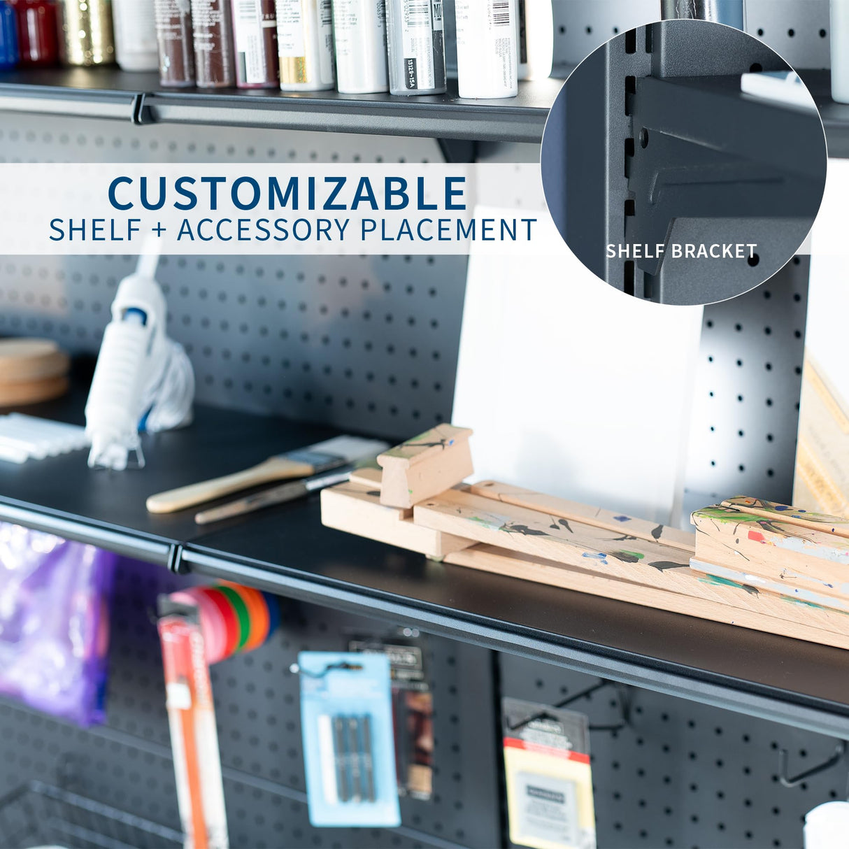 VIVO Freestanding Modular Steel Pegboard System, 74 inch High Magnetic Accessory Organizer for Home and Office, Black, PP-2-PB058 VIVO