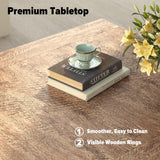 Lareth Coffee Table 31.5 in Rustic Center Table with X Design Wooden Pedestal for Living Room, Dark Oak Square Home Office Sofa Side Table for Small Space, Easy Assembly, Space-Saving Lareth