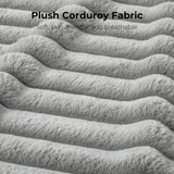 LIKIMIO Boneless Sectional Cloud Couch for Living Room, 112" Oversized Loveseat Modern Sofa with Comfy Cushions, 34" Extra Deep Seat, No Assembly Required, Plush Corduroy Upholstery, Grey LIKIMIO