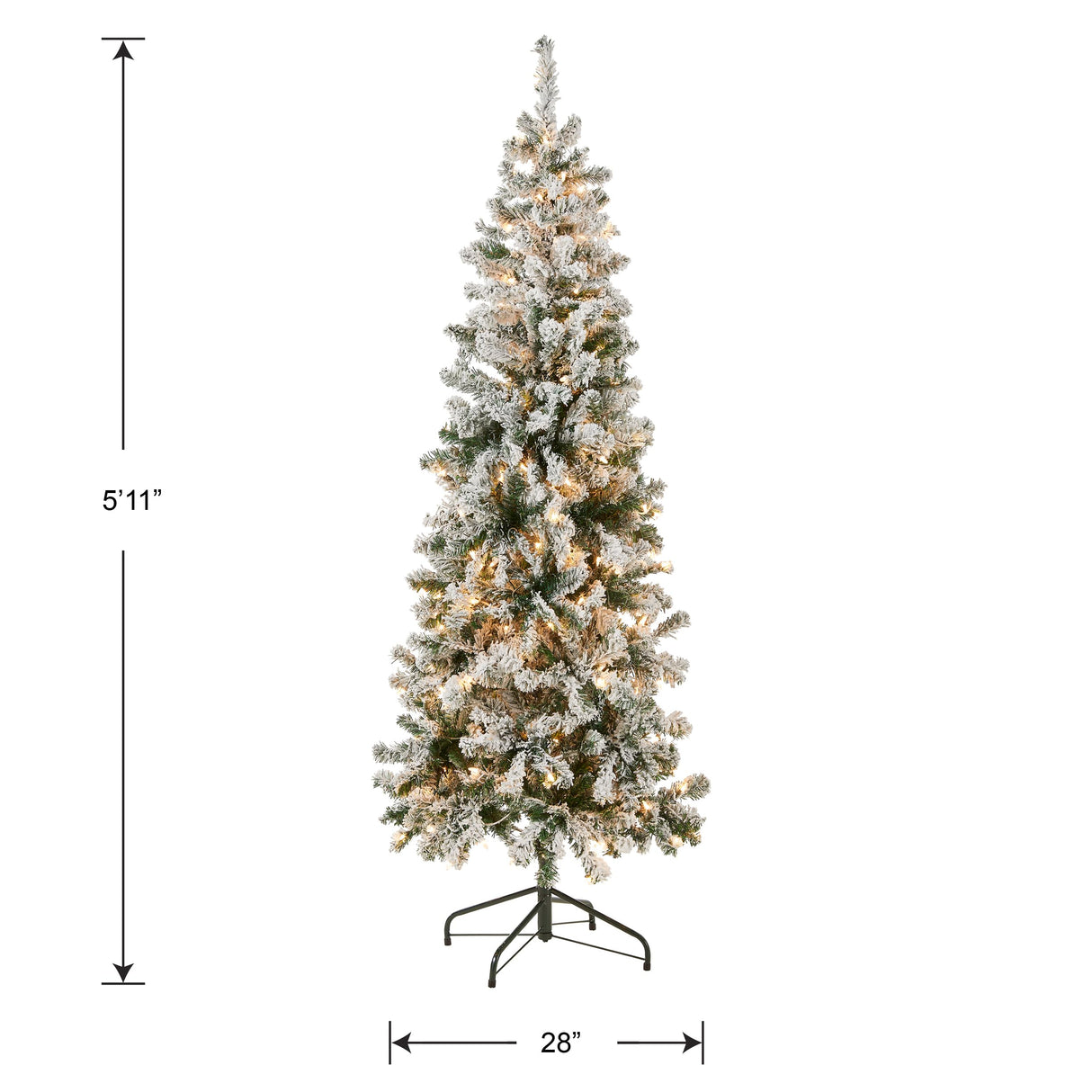 National Tree Company First Traditions Pre-Lit Acacia Flocked Tree Medium Christmas Tree, Clear Incandescent Lights, Plug in, 6 ft National Tree Company