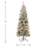 National Tree Company First Traditions Pre-Lit Acacia Flocked Tree Medium Christmas Tree, Clear Incandescent Lights, Plug in, 6 ft National Tree Company