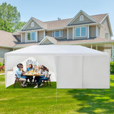 Outvita Outdoor Gazebo White Canopy with sidewalls, Wedding Party Tent with UV Blocking for Parties Sun Rain Shelter (10x20ft) Outvita