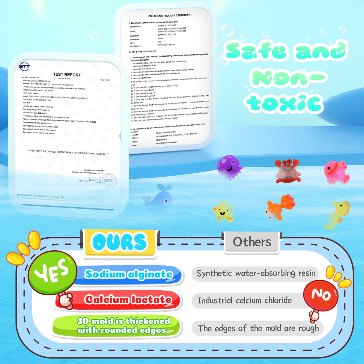 Magic Water Elf Toy Kit, Waters Pets, Aqua Fairy Water Gel Kit with 20 Magic Gels & 24 Shape Molds, DIY Squishy Maker, Summer Activities for Kids，Make Your Own Squishies Toys Crafts for Boys & Girls Nicella