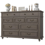 Jocoevol Farmhouse Dresser for Bedroom 9 Drawer Dresser with Deep Drawers, Tall Grey Big Large Wooden Chest of Drawers for Living Room, Hallway, Entryway (Grey, 9 Drawer) Jocoevol