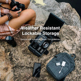 VAULTEK LifePod Secure Waterproof Travel Case Rugged Electronic Lock Box Travel Organizer Portable Handgun Case with Backlit Keypad (Covert Black) (Biometric) VAULTEK