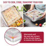 E-far 12-Piece Stainless Steel Bakeware Sets, Metal Baking Pan Set Include Round Cake Pans, Square/Rectangle Baking Pans with Lids, Cookie Sheet, Loaf/Muffin/Pizza Pan, Non-toxic & Dishwasher Safe E-far