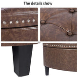 Homebeez 43" Half Moon Storage Ottoman Bench, Lift Top Faux Leather Storage Ottoman Bench for Bedroom Living Room (Light Brown) Homebeez