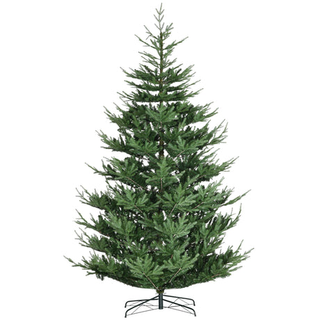 HOMCOM 9 Foot Artificial Christmas Tree, Pine Hinged Xmas Tree with 1939 Realistic Branches, Steel Base, Auto Open, Green HOMCOM